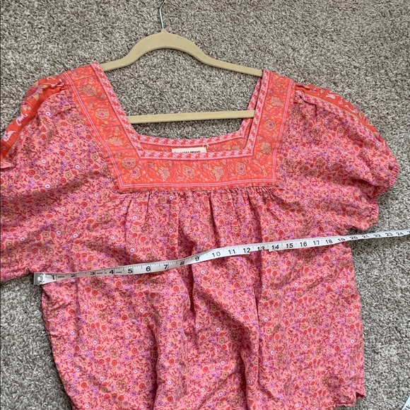 Lucky Brand Pink Floral Short Sleeve Blouse - Picture 8 of 9